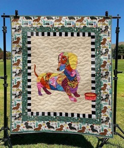 Personalized Dachshund Dog Quilt Bedding Set - Suitable for Home Decoration and Picnic