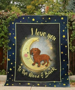 Personalized Dachshund Moon Quilt Bedding Set - Perfect for Bedroom Decor and Family Gifts