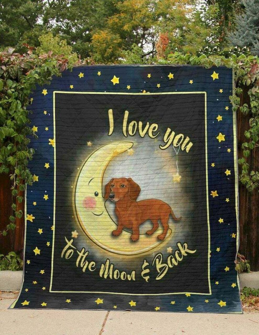 Personalized Dachshund Moon Quilt Bedding Set - Perfect for Bedroom Decor and Family Gifts