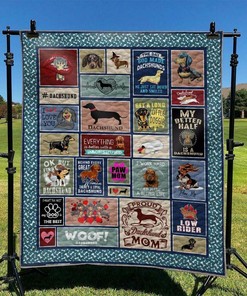 Personalized Dachshund Quilt Bedding Set Blanket for Bedroom Decor and Family Gifts