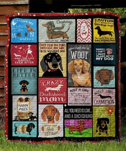 Personalized Dachshund Quilt Bedding Set Blanket for Home and Picnic, Suitable for Bedroom Decor and Family Gifts