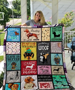 Personalized Dachshund Quilt Bedding Set, Ideal for Room Decor and Family Gifts