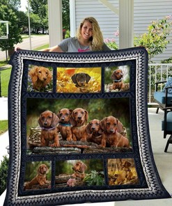 Personalized Dachshund Quilt Blanket Bedding Set - Great for Bedroom Decor and Family Gifts