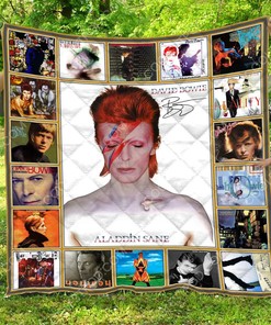 Personalized David Bowie Quilt Bedding Set with Year, Great for Bedroom Decoration and Family Gifts