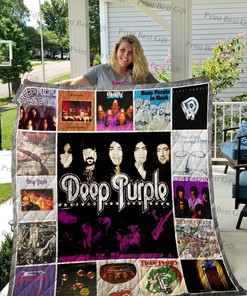 Personalized Deep Purple Poster Quilt Bedding Set - Great for Bedroom Decor and Family Gifts