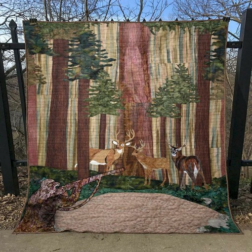 Personalized Deer Hunter Clt180616 Quilt Bedding Set - Ideal for Home Decor and Family Gifts