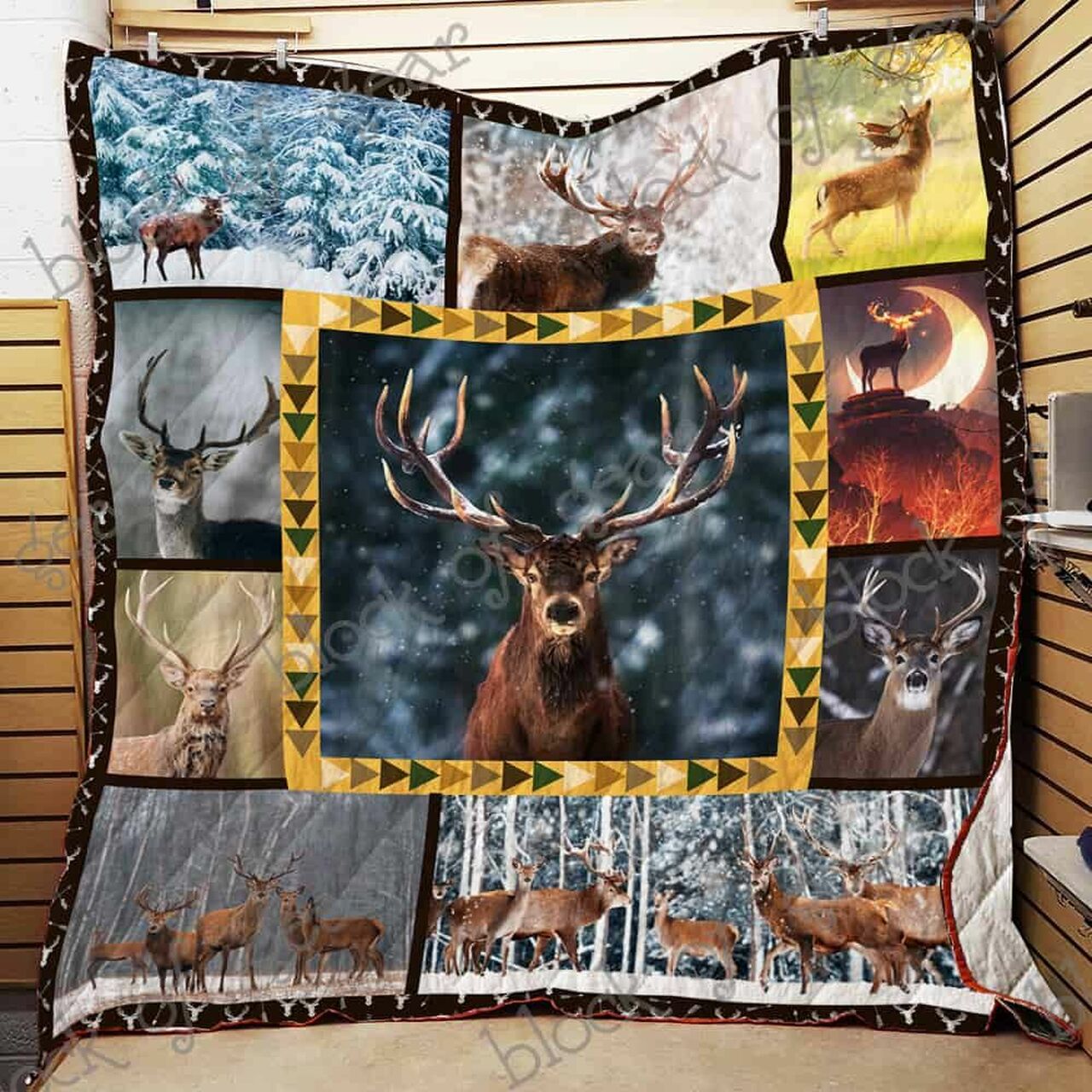Personalized Deer Quilt Blanket Bedding Set, Perfect for Home Decoration and Family Gifts