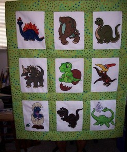 Personalized Dinosaur Clp200628 Quilt Bedding Set for Home Decoration, Gifts for Family