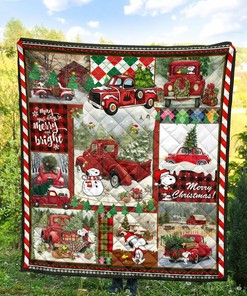 Personalized Dog Christmas Quilt Bedding Set - Suitable for Home Decoration and Picnic