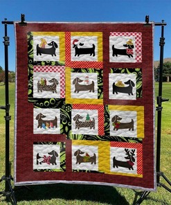 Personalized Dog Dachshund Quilt Bedding Set - Suitable for Home Decoration and Picnic
