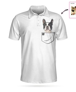 Personalized Dog Pocket Short Sleeve Custom Photo Polo Shirt