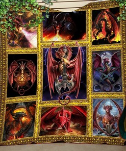 Personalized Dragon-Like Quilt Blanket Bedding Set for Home Decor and Family Gifts