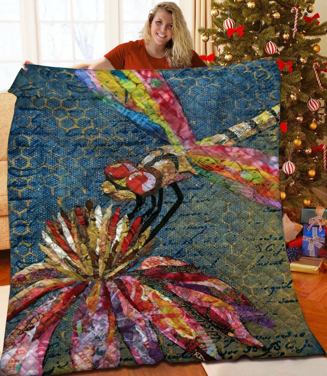 Personalized Dragonfly Bedding Set, Great for Room Decor and Family Gifts