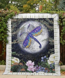 Personalized Dragonfly Full Moon Clt190644 Quilt Bed Set Blanket, Great for Bedroom Decor and Family Gifts
