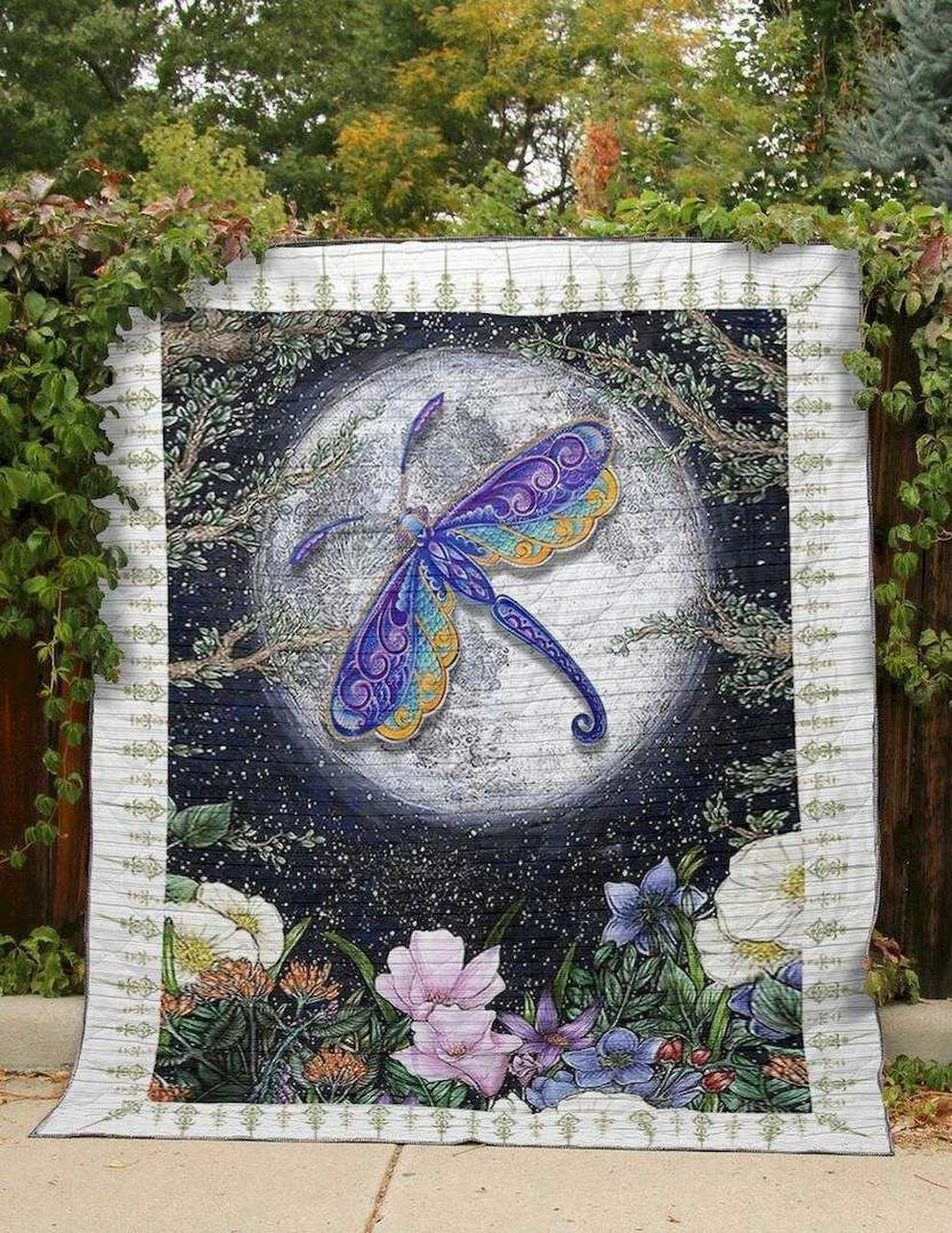 Personalized Dragonfly Full Moon Clt190644 Quilt Bed Set Blanket, Great for Bedroom Decor and Family Gifts