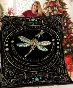 Personalized Dragonfly My Mind Heart Soul Quilt Bedding Set - Perfect Gifts for Family and Bedroom Decor