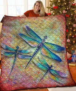 Personalized Dragonfly Quilt Bedding Collection, Great for Home Decor and Family Gifts