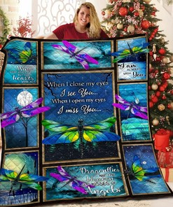 Personalized Dragonfly Quilt Blanket Bedding Collection, Great for Family Gift