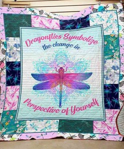 Personalized Dragonfly Quilt Blanket Bedding Set Great for Room Decor and Family Gifts