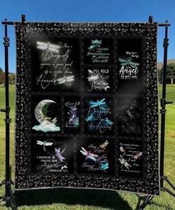 Personalized Dragonfly Quilt Blanket Bedding Set, Ideal for Room Decor and Family Gifts