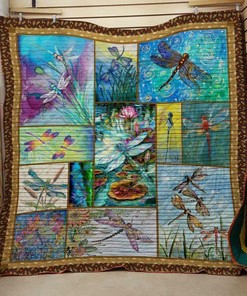 Personalized Dragonfly Quilt Blanket, Great for Room Decor and Family Gifts