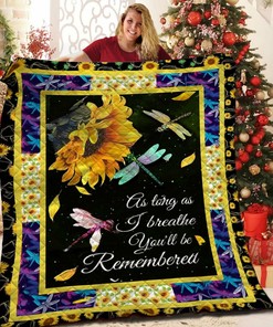 Personalized Dragonfly Sunflower Quilt Bedding Set Great for Bedroom Decoration and Family Gifts