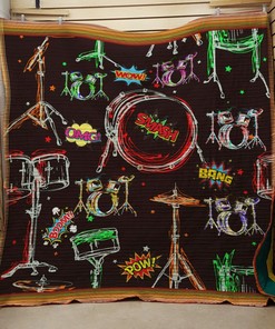 Personalized Drum Quilt Bedding Set - Bedroom Decor and Gifts for Family