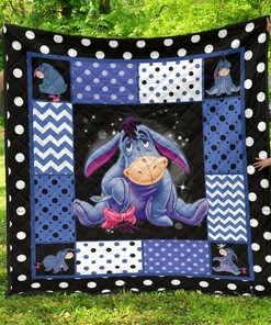 Personalized Eeyore Gift Idea For Cartoon Fan Quilt Bed Set Blanket, Great for Bedroom Decoration and Family Gifts