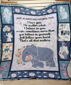 Personalized Elephant Mom Quilt Blanket Bedding Set - Great for Bedroom Decor and Family Gifts