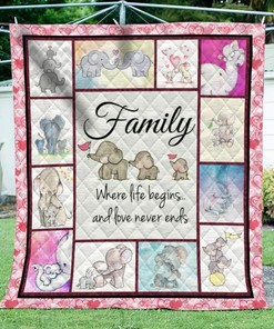 Personalized Elephant Quilt Bed Set Blanket for Cozy Home Decor