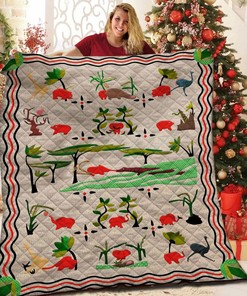 Personalized Elephant Quilt Bedding Set for Family and Home Decor