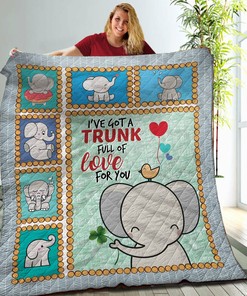 Personalized Elephant Quilt Bedding Set for Home Decoration and Family Gifts