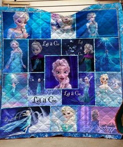 Personalized Elsa Let It Go Quilt Bedding Set for Home Decoration and Family Gifts
