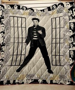 Personalized Elvis Presley 2 Blanket Quilt Bedding Set for Home Decoration and Family Gifts