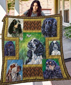 Personalized English Cocker Spaniel Quilt Bedding Set for Bedroom Decor and Family Gifts
