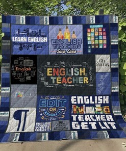 Personalized English Teacher Quilt Bedding Set for Home Decoration and Family Gifts