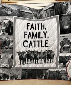 Personalized Faith Family Cattle Quilt Bedding Set Perfect for Bedroom Decor and Family Gifts