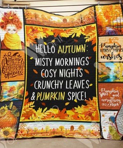 Personalized Fall Quilt Bedding Set Blanket for Home Decoration and Family Gifts