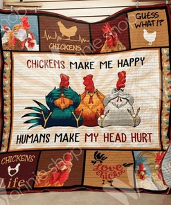 Personalized Farm Animals Chicken Crazy Chicken Quilt Blanket Bedding Set for Home Decoration