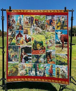 Personalized Farm Quilt Bedding Set - Bedroom Decor and Gifts for Family