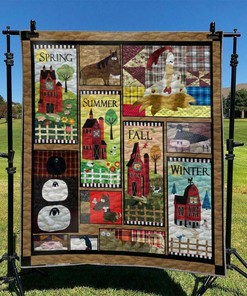 Personalized Farm Quilt Bedding Set with Customizable Name, Perfect for Home Decoration and Family Gifts