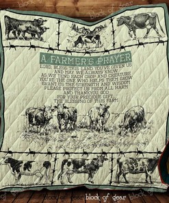 Personalized Farmer's Prayer Quilt Bedding Set - Great for Bedroom Decor and Family Gifts