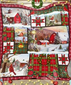 Personalized Farmhouse Christmas Quilt Bedding Set Perfect for Home Decor and Family Gifts