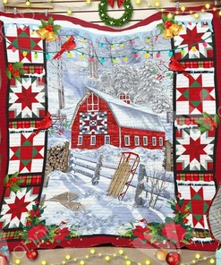 Personalized Farmhouse Christmas Quilt Bedding Set for Home Decor and Family Gifts