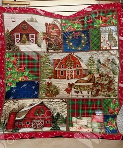 Personalized Farmhouse Christmas Quilt Bedding Set for Home Decor and Gifts for Fans