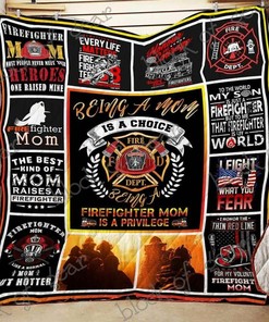 Personalized Firefighter Mom Quilt Bedding Set - Great for Bedroom Decor and Family Gifts