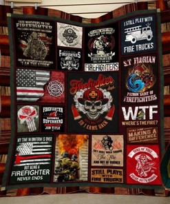 Personalized Firefighter Quilt Bed Set Blanket - Ideal for Home Decor and Family Gifts