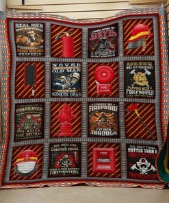 Personalized Firefighter Quilt Bedding Set Blanket - Gifts for Family and Home Decoration