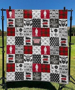 Personalized Firefighter Quilt Bedding Set Blanket Great for Bedroom Decor and Family Gifts