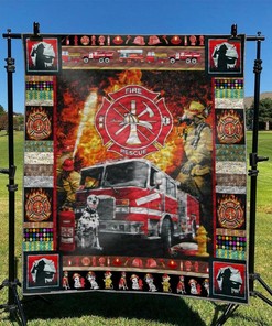 Personalized Firefighter Quilt Bedding Set Great for Bedroom Decoration and Family Gifts
